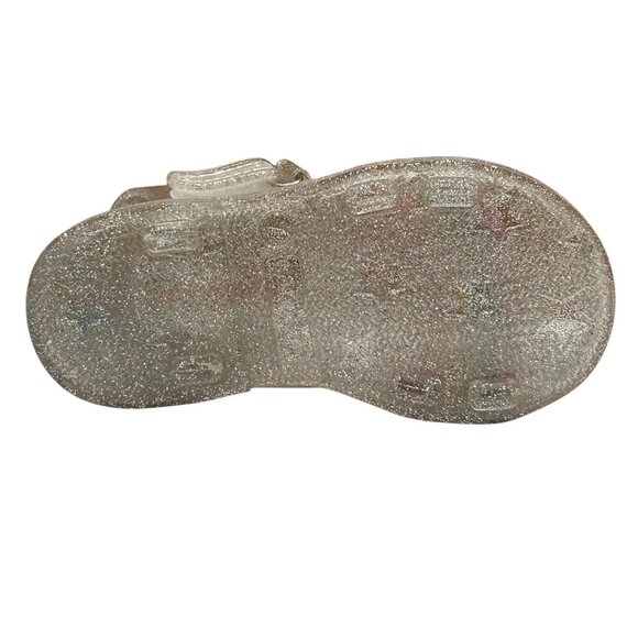 Carters Toddler Girls Jelly Sandals Size 7 Silver Rainbow Flexible & Lightweight - Picture 9 of 12